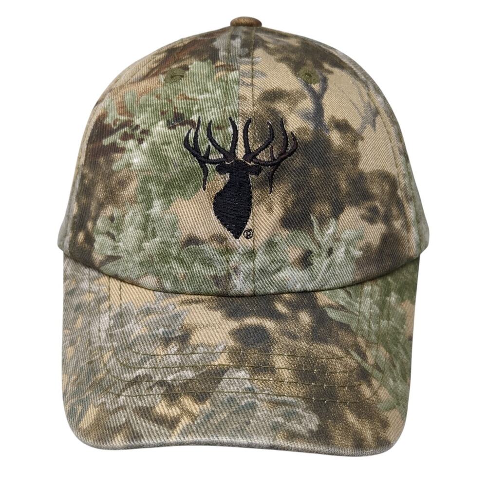 Deer's Head Strapback Baseball Cap Multi One Size Embroidered Camo King's